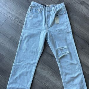 Levi’s ankle rib cage jeans.